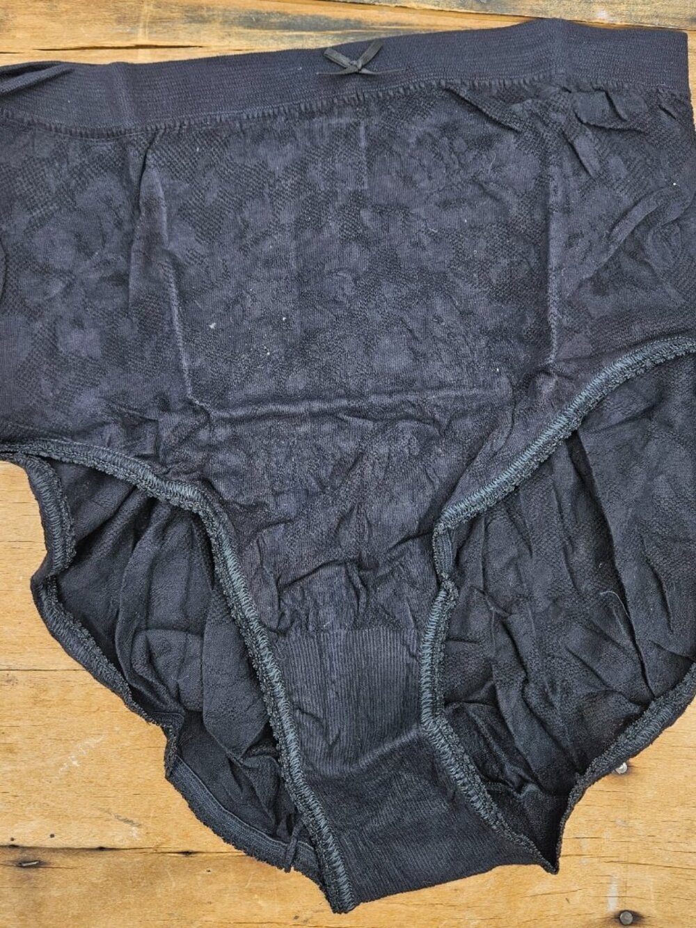 New VTG 90s Victoria's Secret Seamless Hipster Womens L Black Panty Cotton Blend